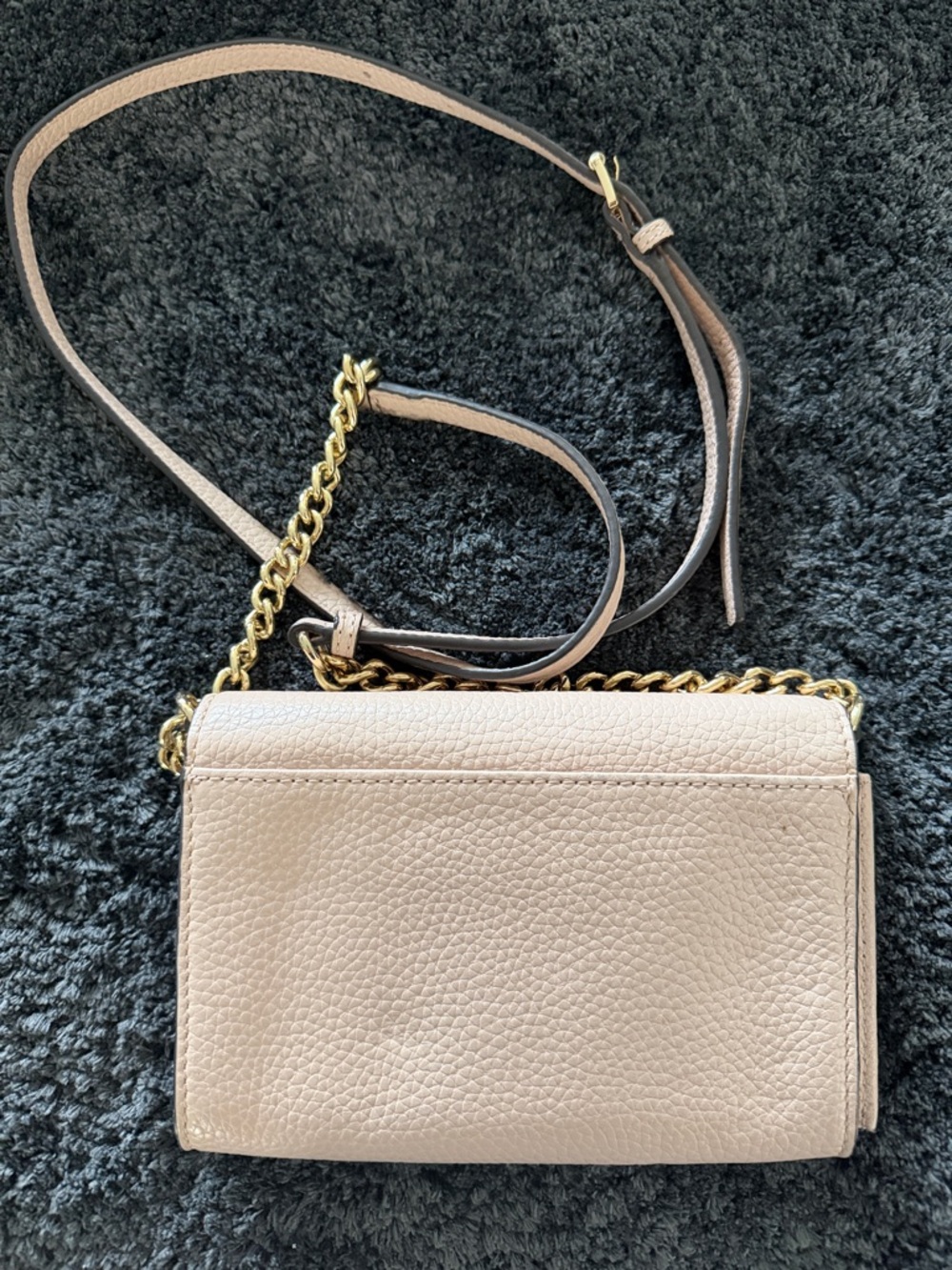 Michael Kors Pebbled Leather Crossbody in Taupe with Gold Hardware - Picture 4 of 5
